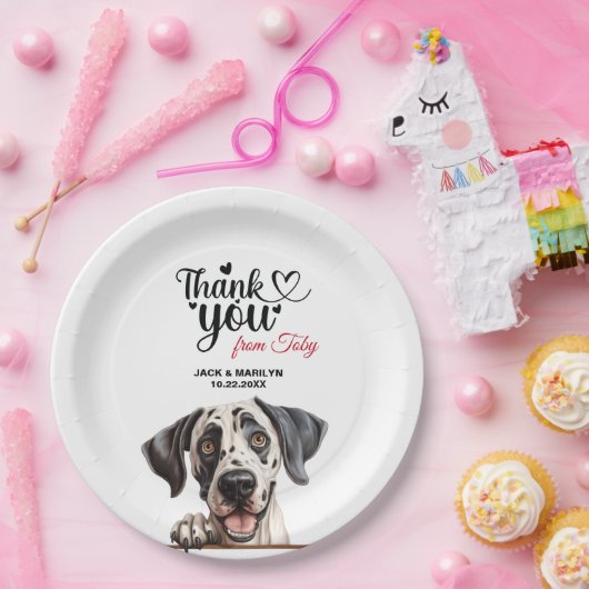 Great Dane Wedding Danke Pappteller (Party)