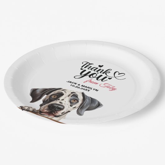 Great Dane Wedding Danke Pappteller (Schrägansicht)