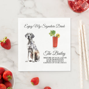 Great Dane Wedding Signature Drink Napkins Serviette