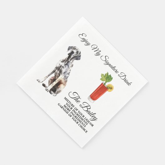 Great Dane Wedding Signature Drink Napkins Serviette (Ecke)