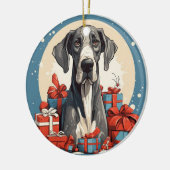 Great Dane Weihnachten, Hundedenkengeschenk, Hunde Keramik Ornament (Links)