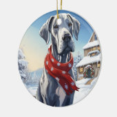 Great Dane Weihnachten, Hundedenkengeschenk, Hunde Keramik Ornament (Links)