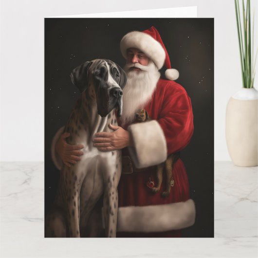 Great Dane Weihnachten Karte (Vorderseite)