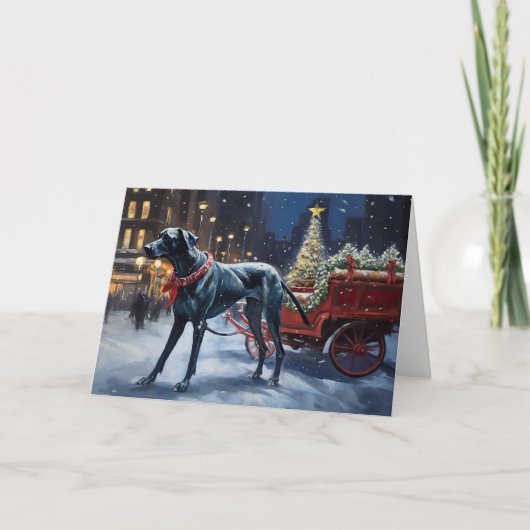 Great Dane Weihnachten Karte (Vorderseite)