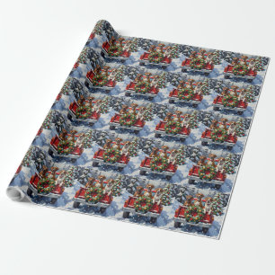 Great Dane Weihnachten Rotes Lastwagen Ferien Geschenkpapier