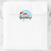Great Dane Weihnachts Mail Fawn Geschenktasten Runder Aufkleber (Tasche)