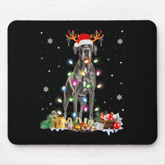 Great Dane Weihnachts-Weihnachtsmannmütze Fairy Li Mousepad (Vorne)