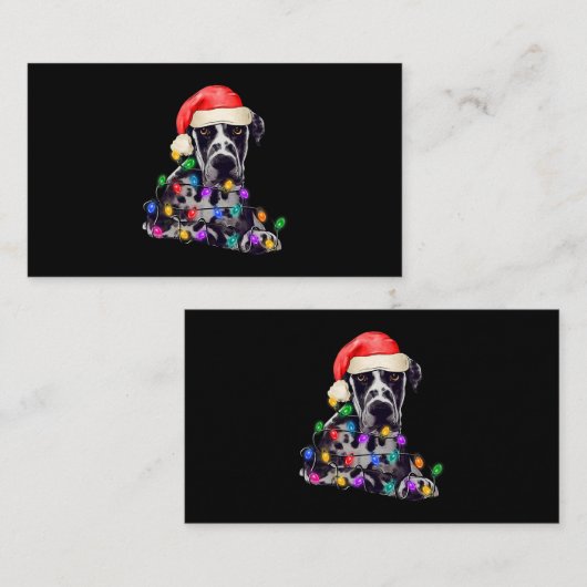 Great Dane Weihnachtsbaum Lichter Xmas Boys D Visitenkarte (Vorne/Hinten)