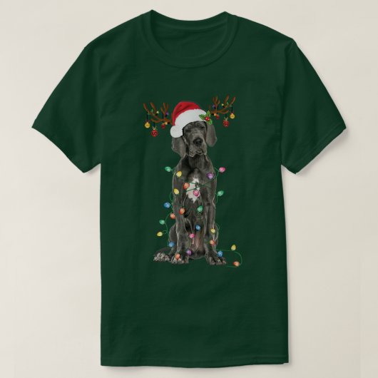 Great Dane Weihnachtsbaum Light Pajama Dog Lover X T-Shirt (Design vorne)
