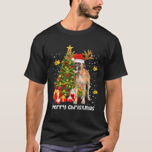Great Dane Weihnachtsbeleuchtung Tree Santa Xmas P T-Shirt