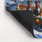 Great Dane Weihnachtsboot Urlaub Mousepad (Ecke)