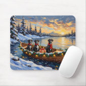 Great Dane Weihnachtsboot Urlaub Mousepad (Mit Mouse)