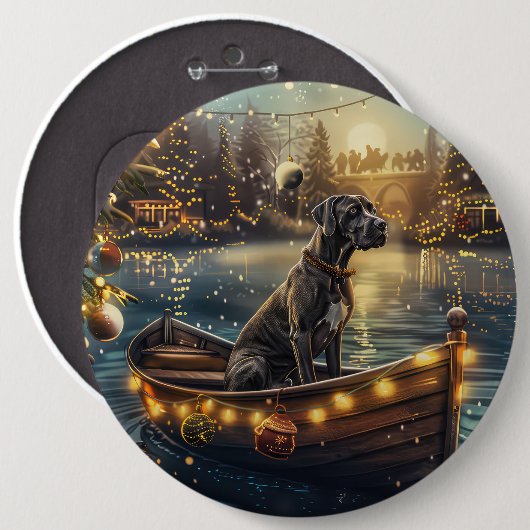 Great Dane Weihnachtsfest Reise Button (Vorne & Hinten)