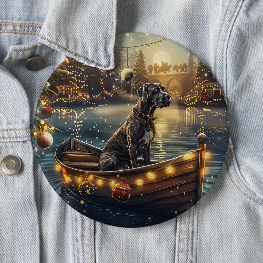 Great Dane Weihnachtsfest Reise Button (Beispiel)