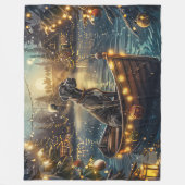 Great Dane Weihnachtsfest Reise Fleecedecke (Vorderseite)