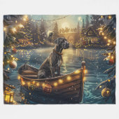 Great Dane Weihnachtsfest Reise Fleecedecke (Vorderseite (Horizontal))