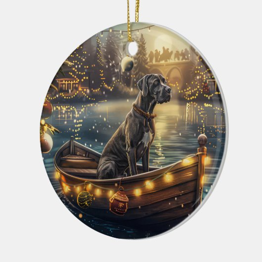 Great Dane Weihnachtsfest Reise Keramik Ornament (Links)