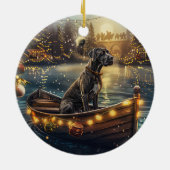 Great Dane Weihnachtsfest Reise Keramik Ornament (Hinten)