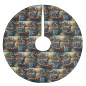 Great Dane Weihnachtsfest Reise Polyester Weihnachtsbaumdecke (Vorderseite)