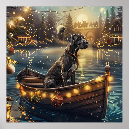 Great Dane Weihnachtsfest Reise Poster (Vorne)