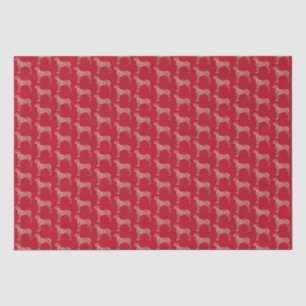 Great Dane Weihnachtshund Niedliche Silhouette Rot Seidenpapier