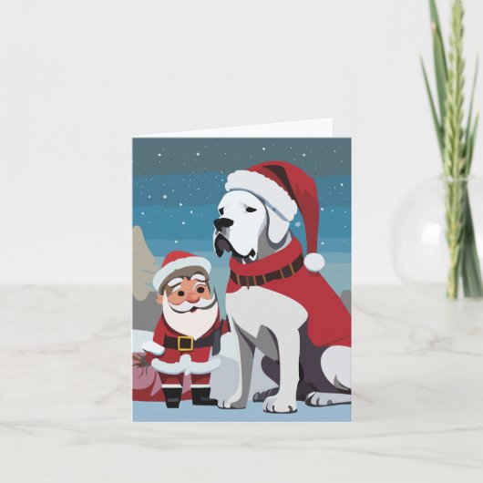 Great Dane Weihnachtskarten Santadog Karte (Vorderseite)