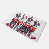Great Dane Weihnachtskleid Santa Hut Fußmatte (Schrägansicht)