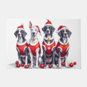 Great Dane Weihnachtskleid Santa Hut Fußmatte (Vorderseite)