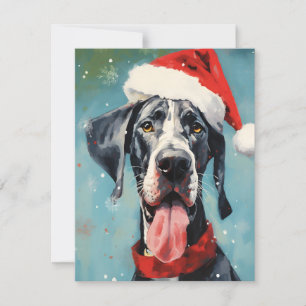 Great Dane Weihnachtsmalerei Kunstwerk Feiertagskarte