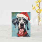 Great Dane Weihnachtsmalerei Kunstwerk Karte (Gelbe Blume)