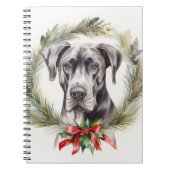 Great Dane Weihnachtsmann Festliche Jungfrau Notizblock (Vorderseite)