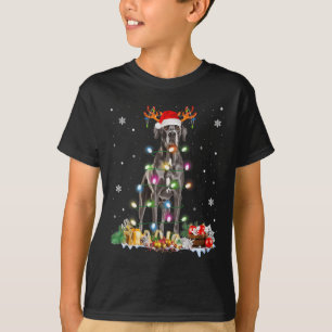 Great Dane Weihnachtsmann Hut Lichterkette Pyjama T-Shirt
