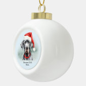 Great Dane Weihnachtsmannmütze Personalisiert Keramik Kugel-Ornament (Rechts)