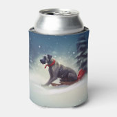Great Dane Weihnachtsschnee Winter Dosenkühler (Kanne Vorderseite)