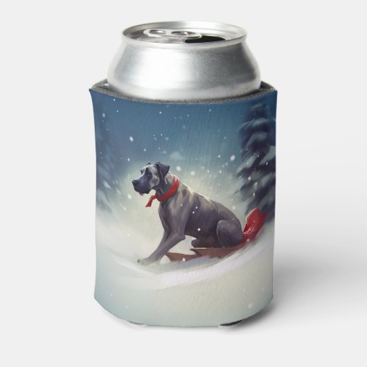 Great Dane Weihnachtsschnee Winter Dosenkühler (Kanne Rückseite)