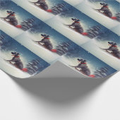 Great Dane Weihnachtsschnee Winter Geschenkpapier (Ecke)
