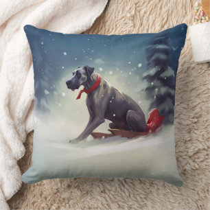 Great Dane Weihnachtsschnee Winter Kissen