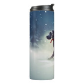 Great Dane Weihnachtsschnee Winter Thermosbecher (Nach links gedreht)