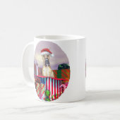 Great Dane Weihnachtsüberraschung Brindle Kaffeetasse (Vorderseite Links)