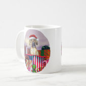 Great Dane Weihnachtsüberraschung Brindle UC Kaffeetasse (Vorderseite Links)