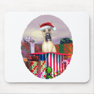 Great Dane Weihnachtsüberraschung Fawn Mousepad