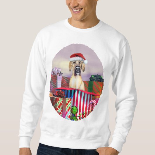 Great Dane Weihnachtsüberraschung Fawn UC Sweatshirt (Vorderseite)