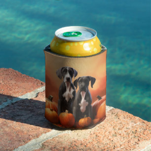 Great Dane Welpe Herbstfreude Kürbis Dosenkühler