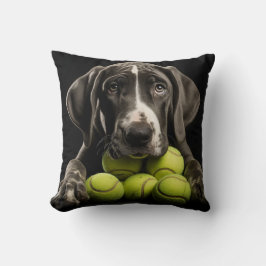 🐕 Great Dane Welpe mit 🎾 Tennisbällen Kissen