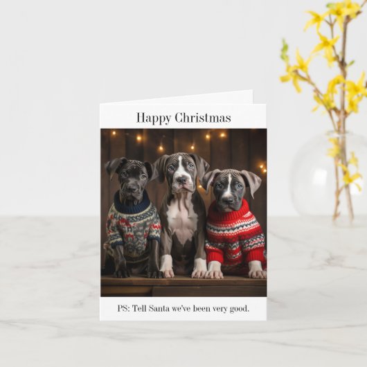 Great Dane Welppies Weihnachtskarte Karte (Gelbe Blume)