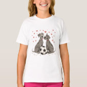 Great Dane with soccer ball for Valentine's Day T-Shirt (Vorderseite)