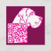 Great Dane zeichn und QR Code Quadratische Visitenkarte (Rückseite)