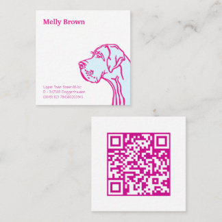 Great Dane zeichn und QR Code Quadratische Visitenkarte