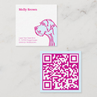 Great Dane zeichn und QR Code Quadratische Visitenkarte