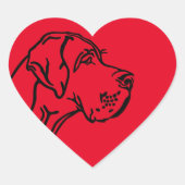 Great Dane zeichnend Herz-Aufkleber (Vorderseite)